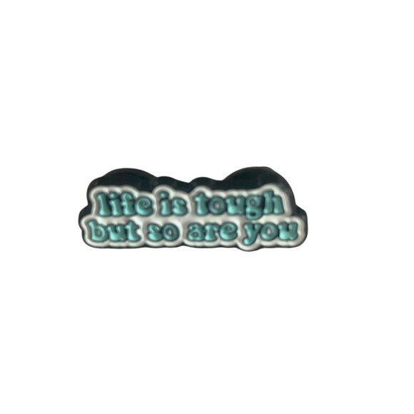 LIFE IS TOUGH Enamel Backpack Lapel Pin NEW - Picture 2 of 3